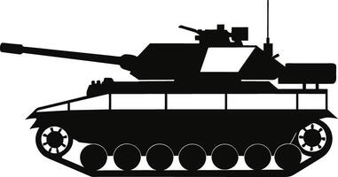 negro tanque silueta en blanco antecedentes vector