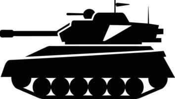 negro tanque silueta en blanco antecedentes vector