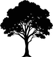 Black gum tree silhouette on white background vector