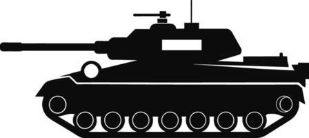 negro tanque silueta en blanco antecedentes vector