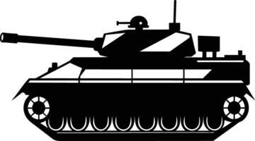 negro tanque silueta en blanco antecedentes vector