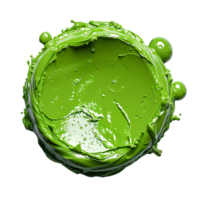Drop of green paint isolated. green liquid pigment splatter and explosion isolated. green paint drop top view png
