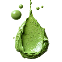 Drop of green paint isolated. green liquid pigment splatter and explosion isolated. green paint drop top view png