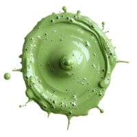 Drop of green paint isolated. green liquid pigment splatter and explosion isolated. green paint drop top view png