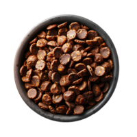 cuenco de chocolate cereal copos con Leche en un cuenco aislado. chocolate cereal en cuenco aislado png