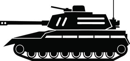 negro tanque silueta en blanco antecedentes vector