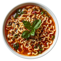 Spaghetti mit Soße isoliert. Pasta mit Soße isoliert. Nudeln im Schüssel isoliert png