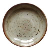 Beige Platte. neutral Keramik Platte. Beige Teller mit Textur oben Aussicht isoliert. Teller eben legen. Tupperware zum Küche verwenden png