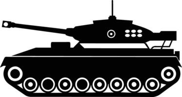 negro tanque silueta en blanco antecedentes vector