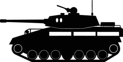 Black tank silhouette on white background vector