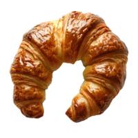 croissant. French pastry croissant top view. Puff pastry dessert isolated png