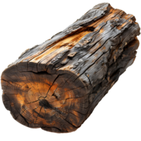 Log. Piece of wood isolated. Forest log top view. Wood texture isolated png