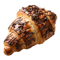 chocolate cuerno. francés Pastelería cuerno parte superior vista. soplo Pastelería postre aislado png