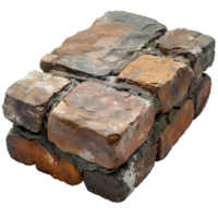 Brick and cement. Brick top view. Construction site material isolated png