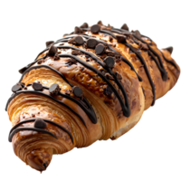 Chocolat croissant. français Pâtisserie croissant Haut voir. bouffée Pâtisserie dessert isolé png