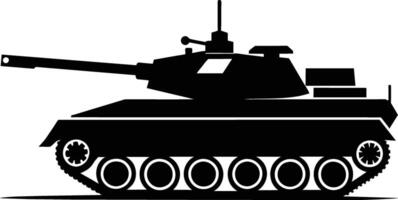 Black tank silhouette on white background vector