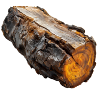 Log. Piece of wood isolated. Forest log top view. Wood texture isolated png