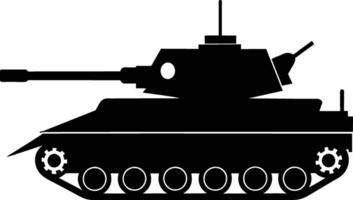 negro tanque silueta en blanco antecedentes vector