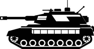 negro tanque silueta en blanco antecedentes vector