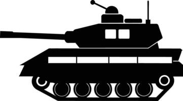 Black tank silhouette on white background vector