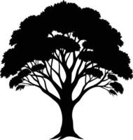 Black gum tree silhouette on white background vector