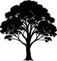 Black gum tree silhouette on white background vector