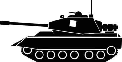 negro tanque silueta en blanco antecedentes vector