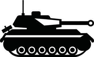 negro tanque silueta en blanco antecedentes vector