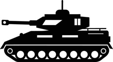 negro tanque silueta en blanco antecedentes vector