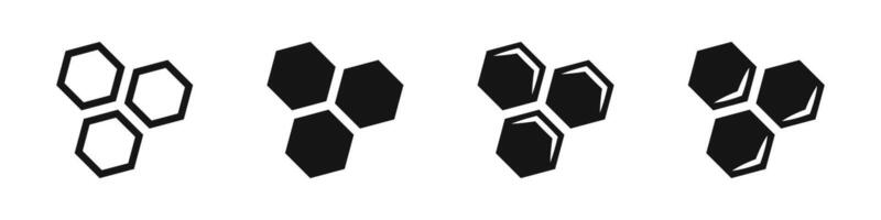 Honeycomb icons. Honey icons. Honeycomb symbols. EPS 10 vector