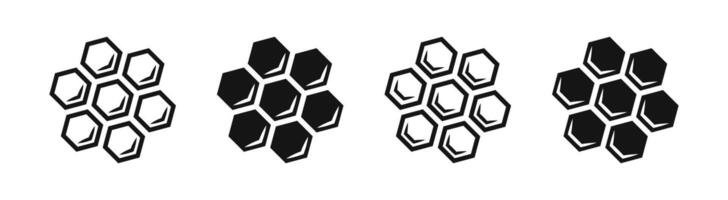 Honeycomb icon set. Honeycomb icon. Honeycomb symbols. Honey icons. EPS 10 vector