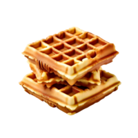 Waffles isolated on transparent background, cut out, or clipping path. png