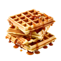 Waffles isolated on transparent background, cut out, or clipping path. png