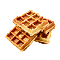 Waffles isolated on transparent background, cut out, or clipping path. png