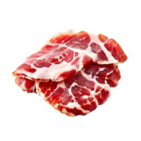 Italian speck isolated on transparent background, cut out, or clipping path. png