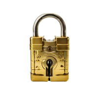 Padlock isolated on transparent background, cut out, or clipping path. png