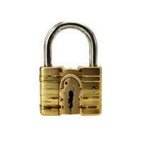 Padlock isolated on transparent background, cut out, or clipping path. png