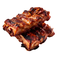 A la parrilla Cerdo costillas aislado en transparente fondo, cortar afuera, o recorte camino. png