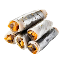 Salted herring rolls isolated on transparent background, cut out, or clipping path. png