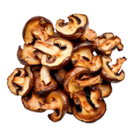 Roasted sliced mushrooms isolated on transparent background, cut out, or clipping path. png