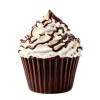 Chocolate whipped cream isolated on transparent background, cut out, or clipping path. png