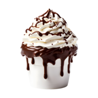 Chocolate whipped cream isolated on transparent background, cut out, or clipping path. png