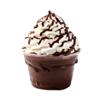 Chocolate whipped cream isolated on transparent background, cut out, or clipping path. png