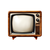 Retro old television isolated on transparent background, cut out, or clipping path. png