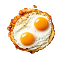 Fried egg isolated on transparent background, cut out, or clipping path. png