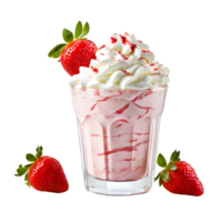 Strawberry whipped cream isolated on transparent background, cut out, or clipping path. png