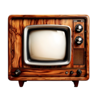Retro old television isolated on transparent background, cut out, or clipping path. png