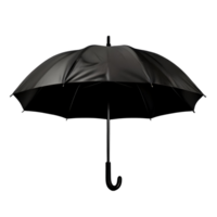 Open a black umbrella isolated on transparent background, cut out, or clipping path. png