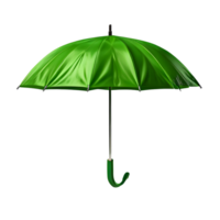 Open a green umbrella isolated on transparent background, cut out, or clipping path. png