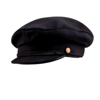 Black french cap beret side view isolated on transparent background, cut out, or clipping path. png